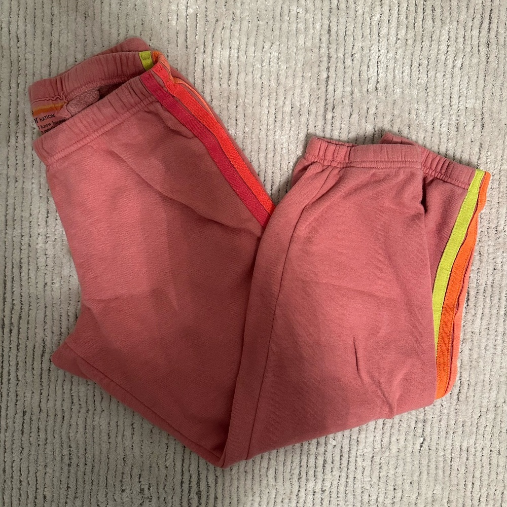 Pink aviator Nation Sweat Pants